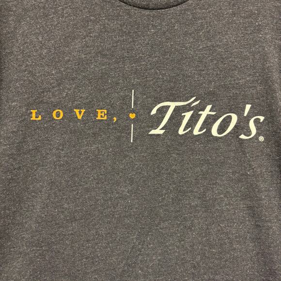 Next Level Tito’s Vodka Promo Tee Shirt Medium Gray Turning Spirits Into Love - Picture 3 of 10
